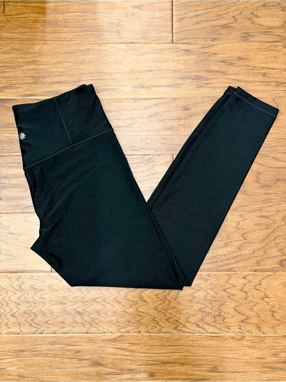 Athleta Elation Black Sheen 7/8-length Tights.